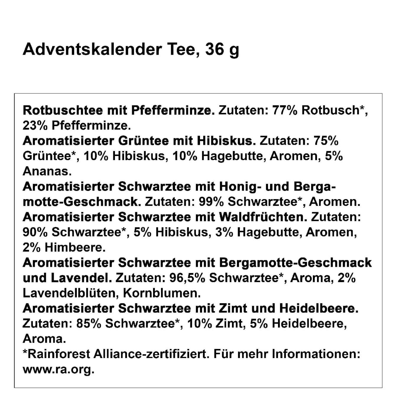 Sale NANU-NANA Adventskalender Tee, 36 G