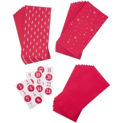 Sale NANU-NANA Adventskalender-Set, 24 Tüten/Sticker, Rot/weiß