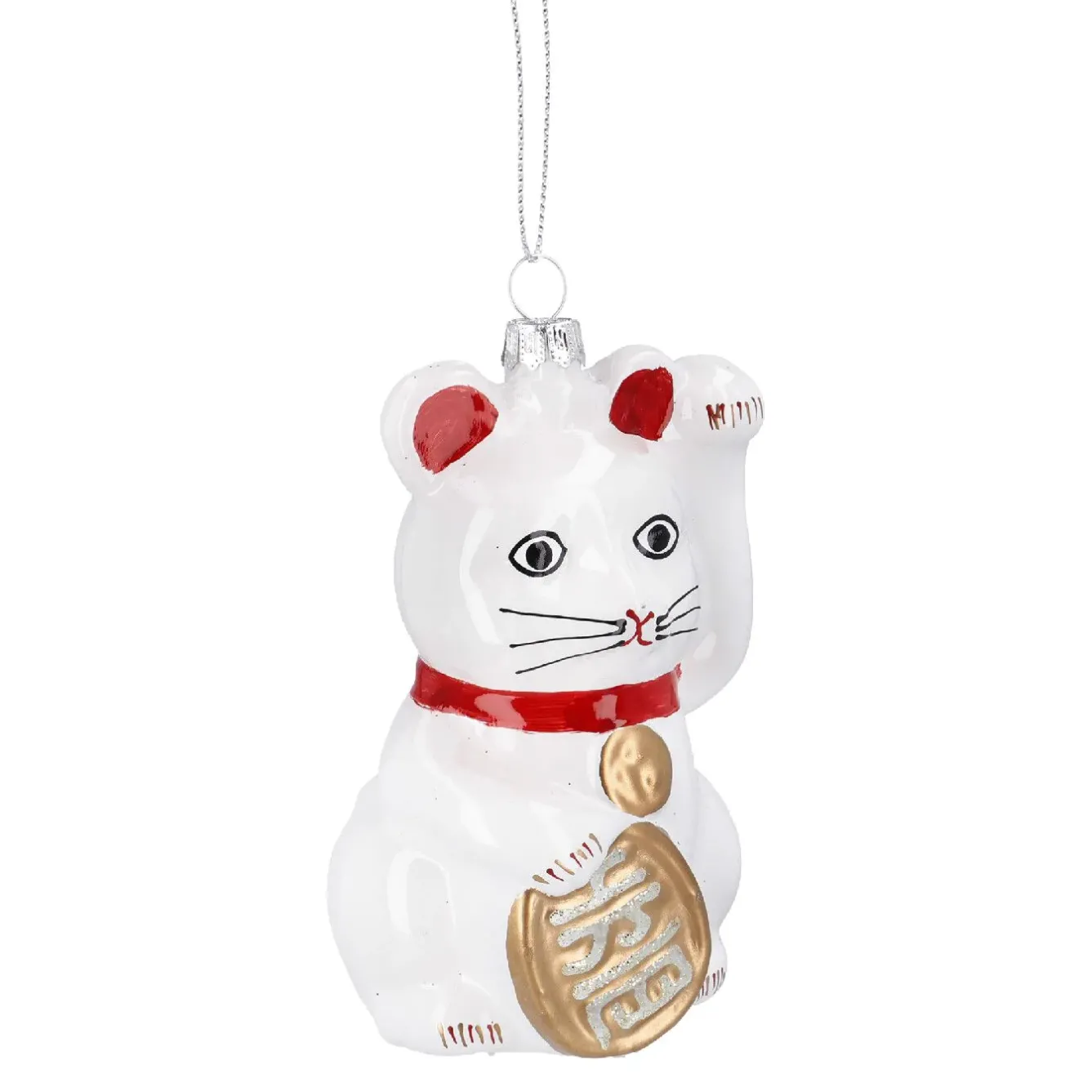Fashion NANU-NANA Anhänger Fancy, Bunt, Winkekatze/weiß, 10 Cm