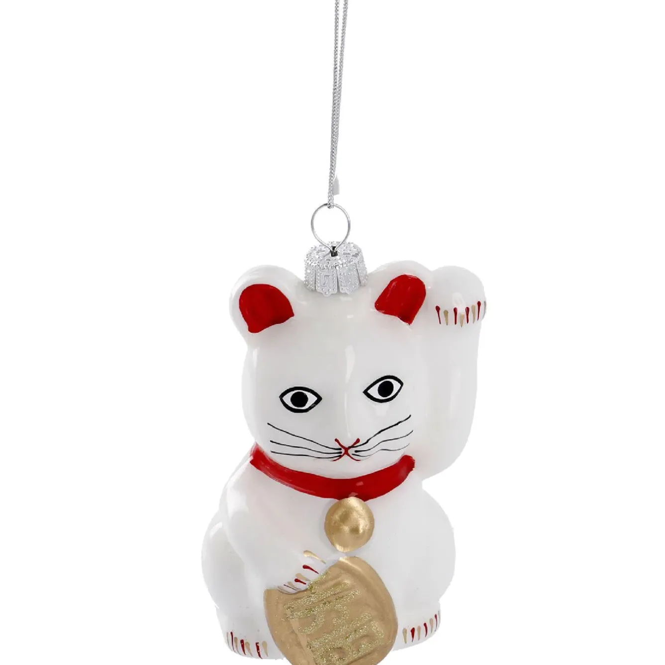 Fashion NANU-NANA Anhänger Fancy, Bunt, Winkekatze/weiß, 10 Cm