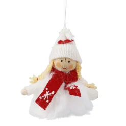 Best NANU-NANA Anhänger Wichtel Mit Schal, Mädchen/weiß/rot, 11 Cm