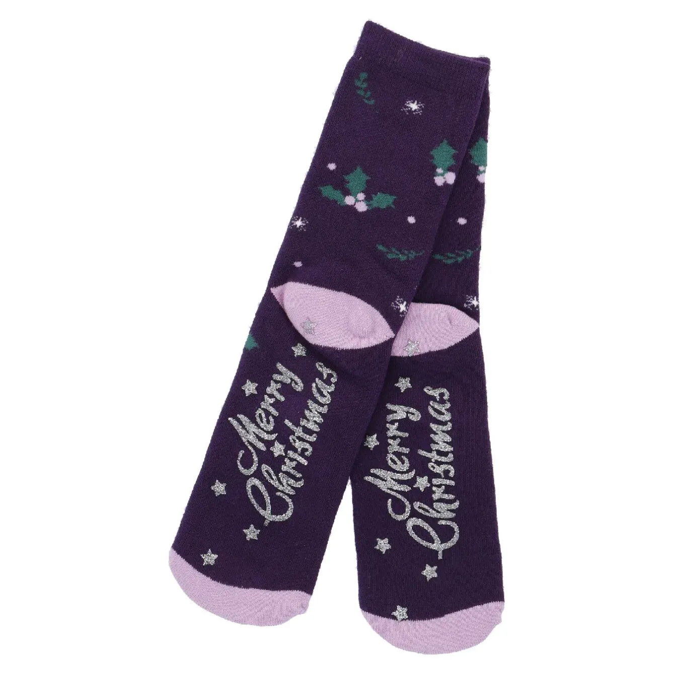 Sale NANU-NANA Anti-Rutschsocken Xmas, Fuchs Lila , Größe 36 - 41