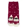 Sale NANU-NANA Anti-Rutschsocken Xmas, Pinguin Dunkelrot, Größe 36 - 41