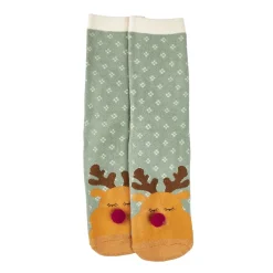 Clearance NANU-NANA Anti-Rutschsocken Xmas, Rentier Grün, Größe 36 - 41