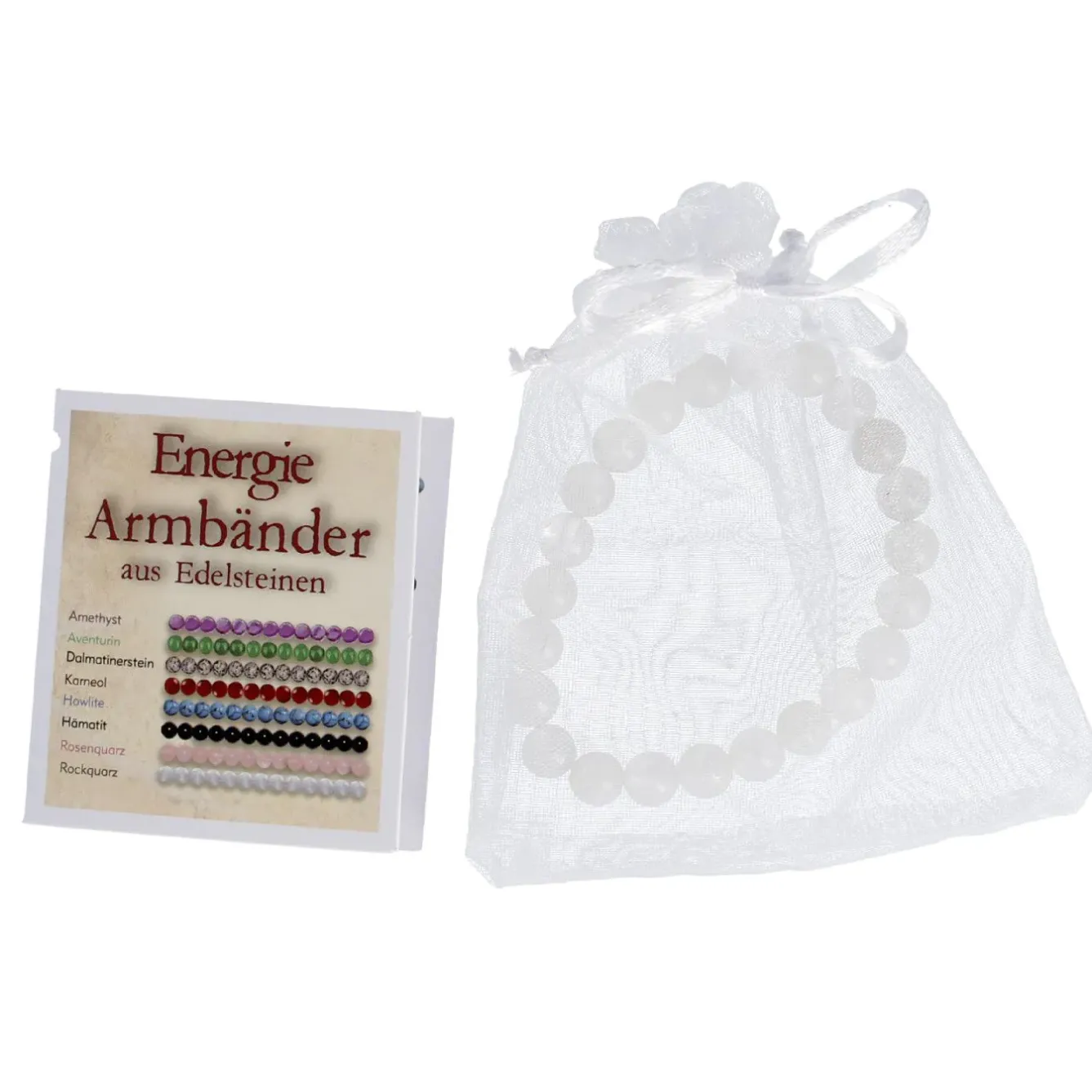 New NANU-NANA Armband Edelstein-Energie, Rockquarz/weiß
