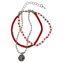 Outlet NANU-NANA Armband Weihnachten,Schneeflocke, Rot/silber