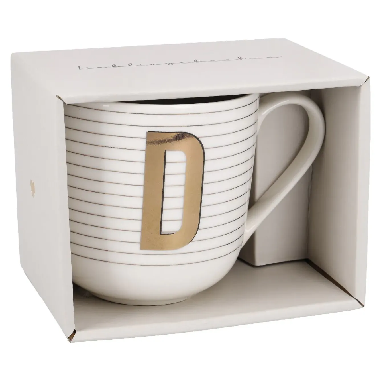 Outlet NANU-NANA Becher Buchstabe/Streifen, D, 450 Ml