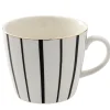New NANU-NANA Becher China, Strahlen/breit, Schwarz/weiß, 300 Ml, Goldrand