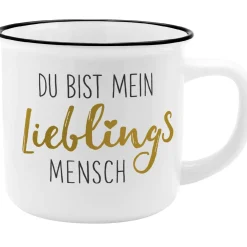 Outlet NANU-NANA Becher Emaille-Optik, Lieblingsmensch, 350 Ml