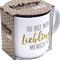 Outlet NANU-NANA Becher Emaille-Optik, Lieblingsmensch, 350 Ml