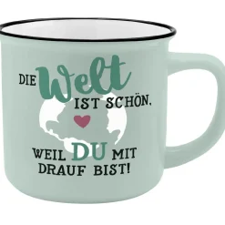 Hot NANU-NANA Becher Emaille-Optik, Welt, 350 Ml