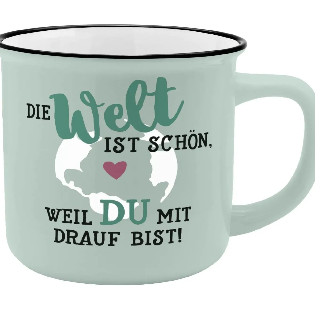 Hot NANU-NANA Becher Emaille-Optik, Welt, 350 Ml