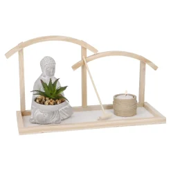 Fashion NANU-NANA Buddha Dekotablett, Natur/grau