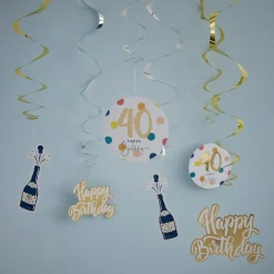 Hot NANU-NANA Deko-Spiralen Geburtstag, 40, 6 Stück