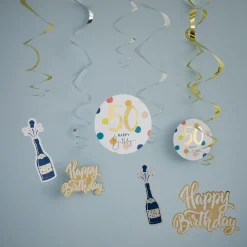 Best NANU-NANA Deko-Spiralen Geburtstag, 50, 6 Stück