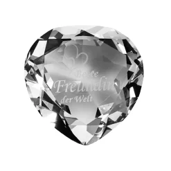 New NANU-NANA Diamant-Herz Mit Spruch, Freundin, 8 Cm