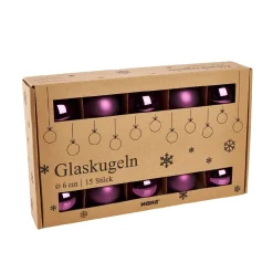 Clearance NANU-NANA 15er Glaskugeln 6 Cm, Lila