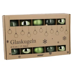 New NANU-NANA 15er Glaskugeln 6 Cm, Moosgrün