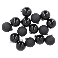 Fashion NANU-NANA 15er Glaskugeln 6 Cm, Schwarz
