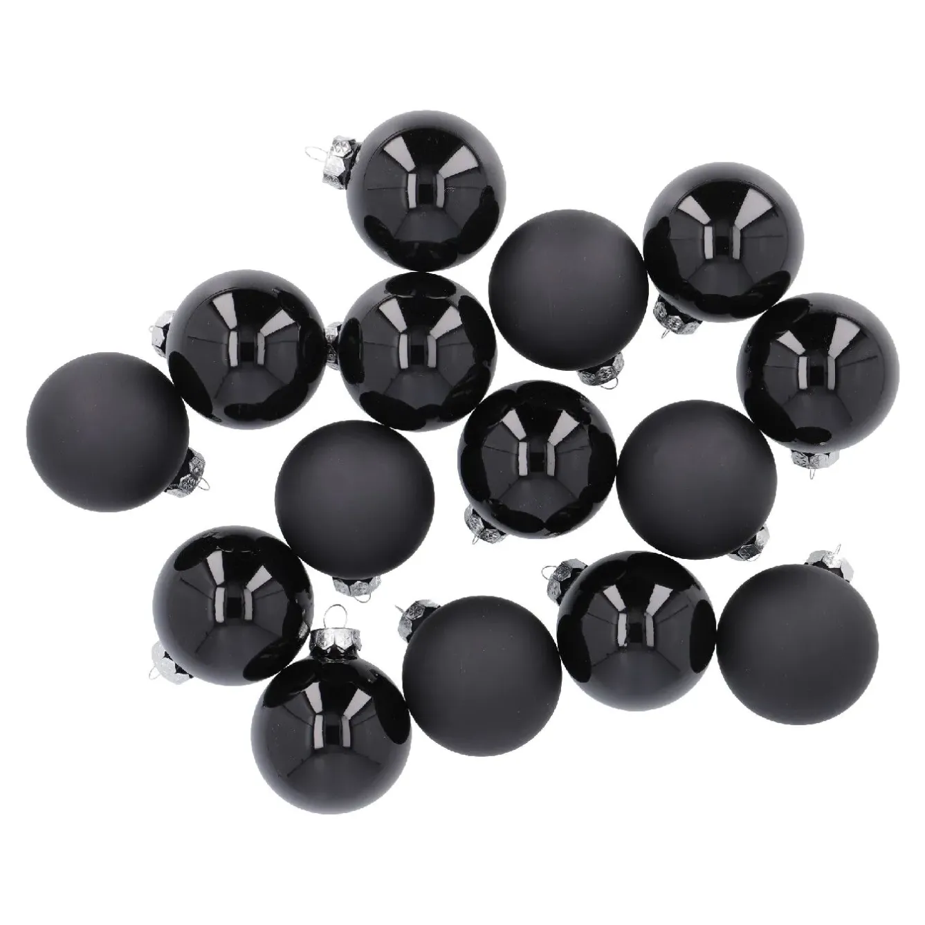 Fashion NANU-NANA 15er Glaskugeln 6 Cm, Schwarz