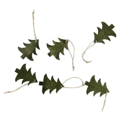 Clearance NANU-NANA 6er Set Anhänger Holz, Tanne, Grün