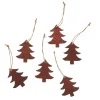 Sale NANU-NANA 6er Set Anhänger Holz, Tanne, Dunkelbraun