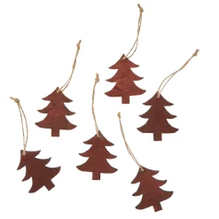 Sale NANU-NANA 6er Set Anhänger Holz, Tanne, Dunkelbraun