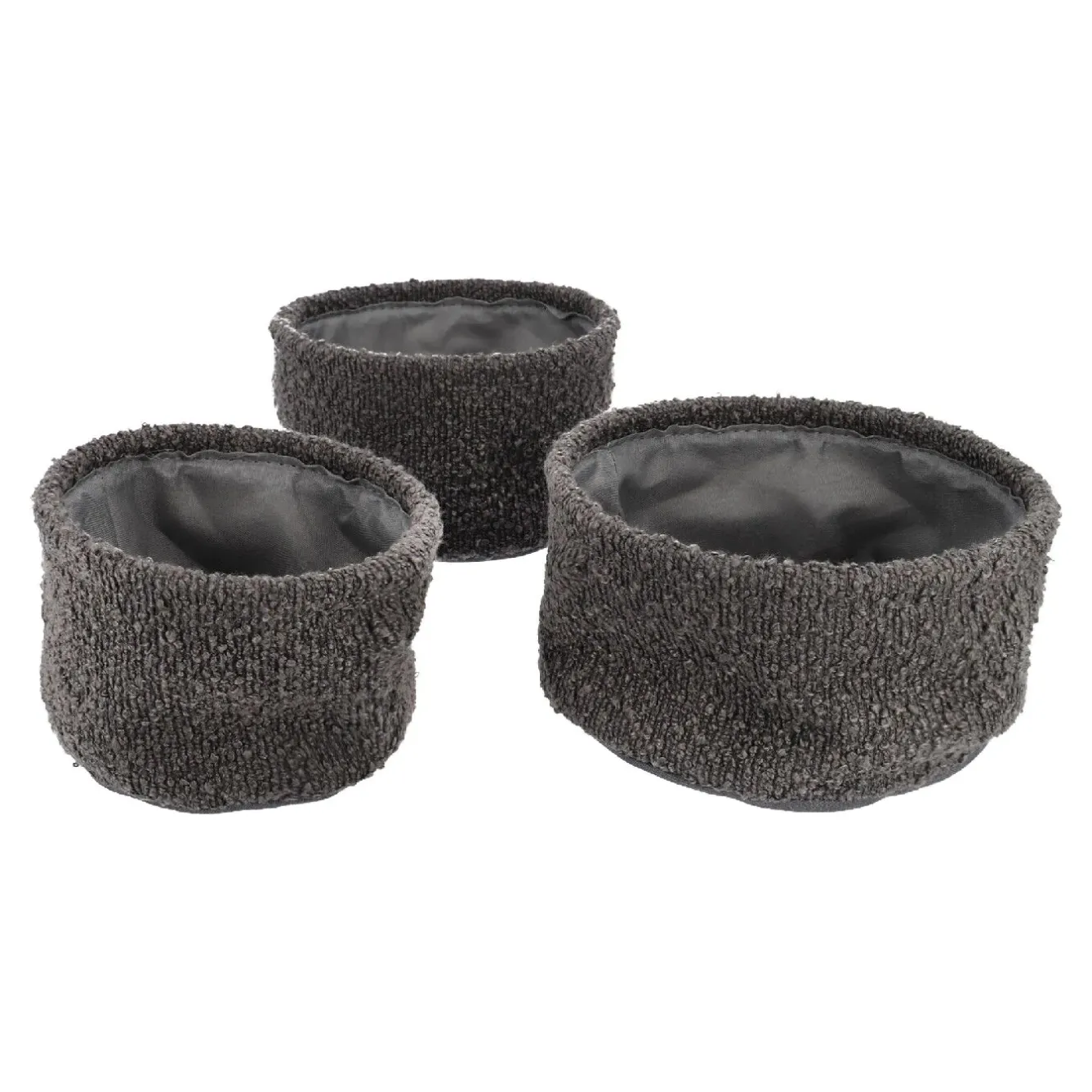 Clearance NANU-NANA 3er Set Dekokorb, Dunkelgrau