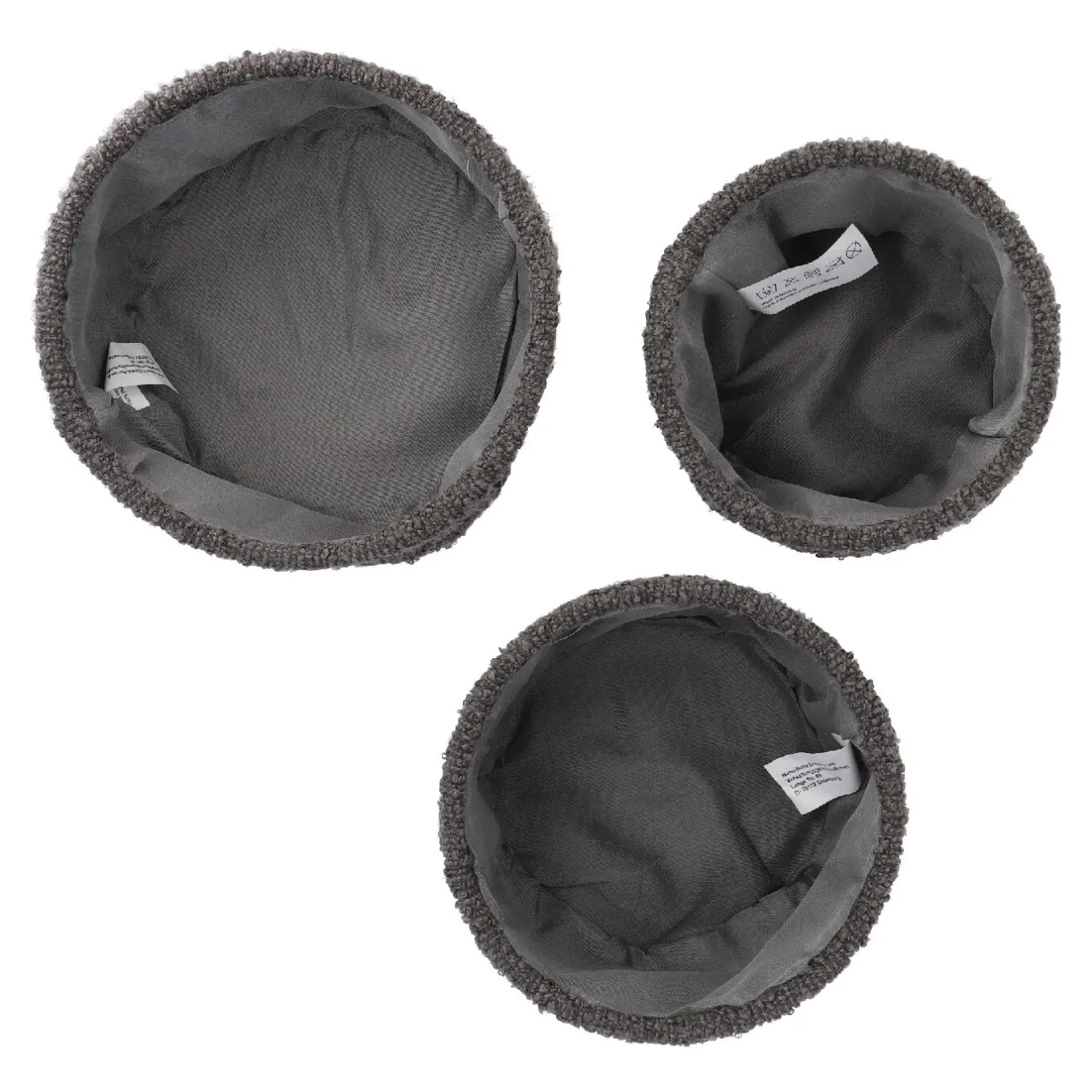 Clearance NANU-NANA 3er Set Dekokorb, Dunkelgrau