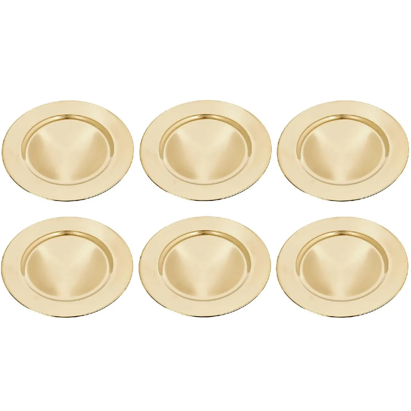 Hot NANU-NANA 6er Set Dekoteller, 33 Cm, Gold