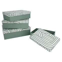 Hot NANU-NANA 4er Set Geschenkkarton Design, Grün/weiß