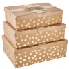 Sale NANU-NANA 3er Set Geschenkkarton Dots/Schleife, Gold/lurex