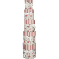 Hot NANU-NANA 5er Set Geschenkkarton Floral/rund, Rosa