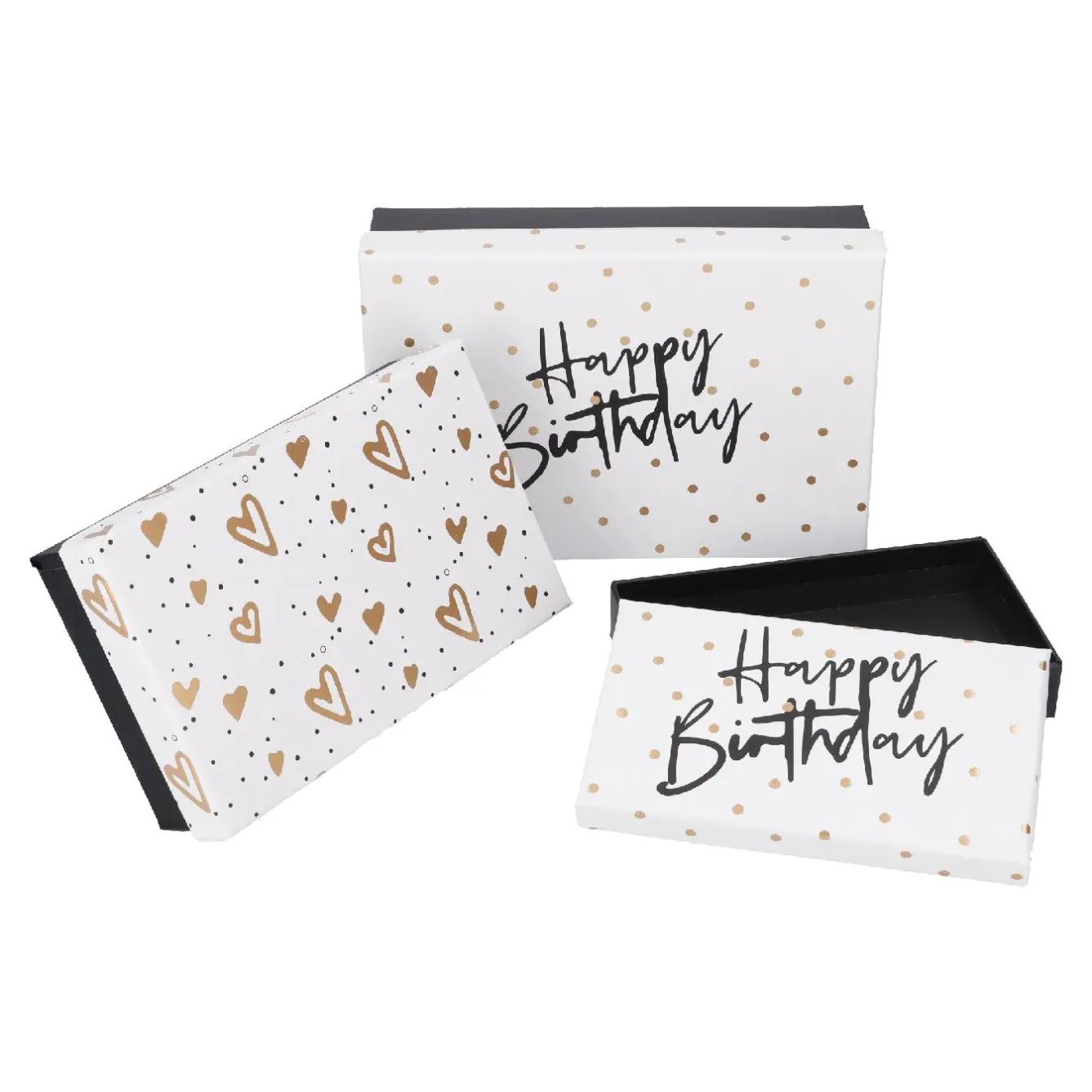 Online NANU-NANA 3er Set Geschenkkarton Geburtstag, Schwarz/weiß