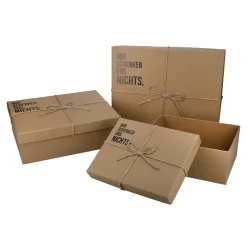 Hot NANU-NANA 3er Set Geschenkkarton Kraft, Wir Schenken Uns Nichts