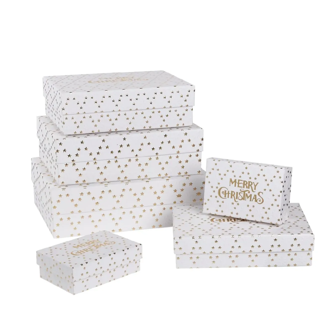 Fashion NANU-NANA 6er Set Geschenkkarton Prägung, Schrift/weiß/gold