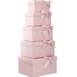 Discount NANU-NANA 5er Set Geschenkkarton Schleife, Altrosa