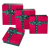 Discount NANU-NANA 4er Set Geschenkkarton Schleife, Dunkelgrün/rot
