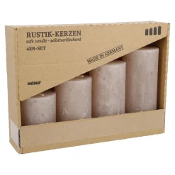 Online NANU-NANA 4er Set Kerze Rustik, Gestuft, Sand