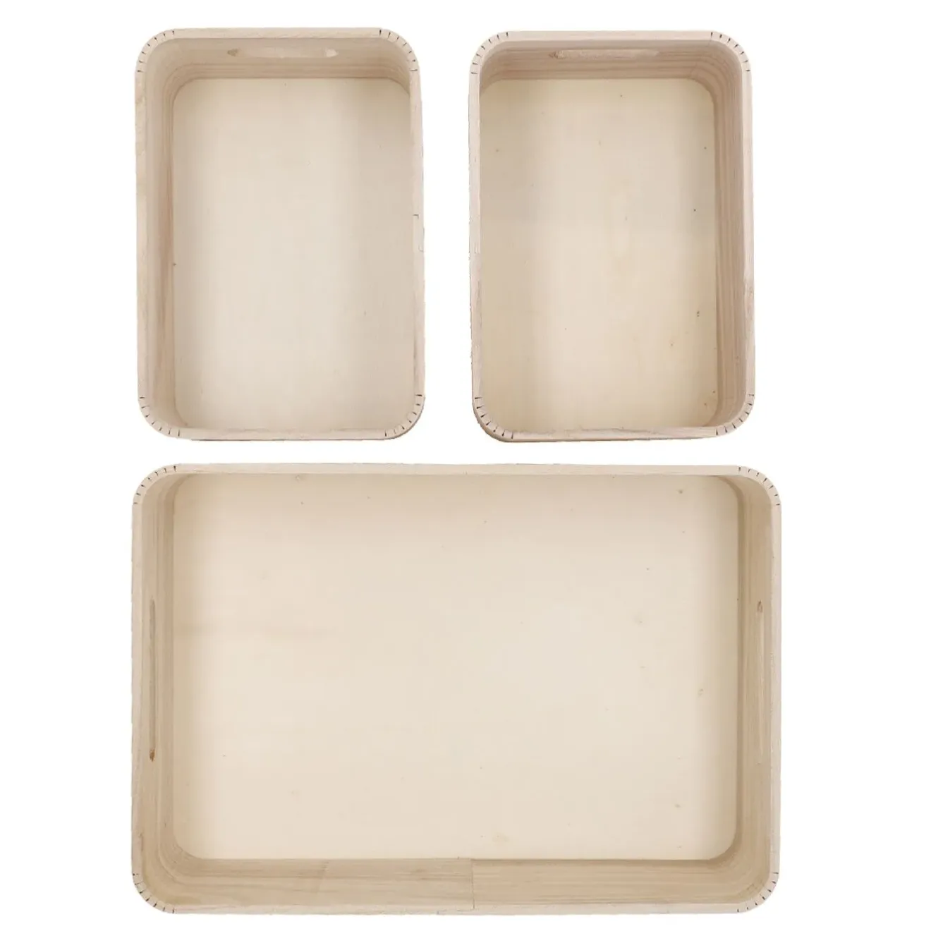 Fashion NANU-NANA 3er Set Kiste, Geriffelt/natur