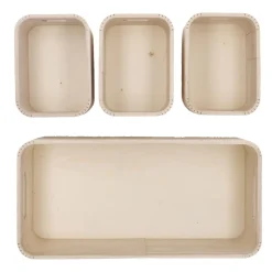 Fashion NANU-NANA 4er Set Kiste, Geriffelt/natur