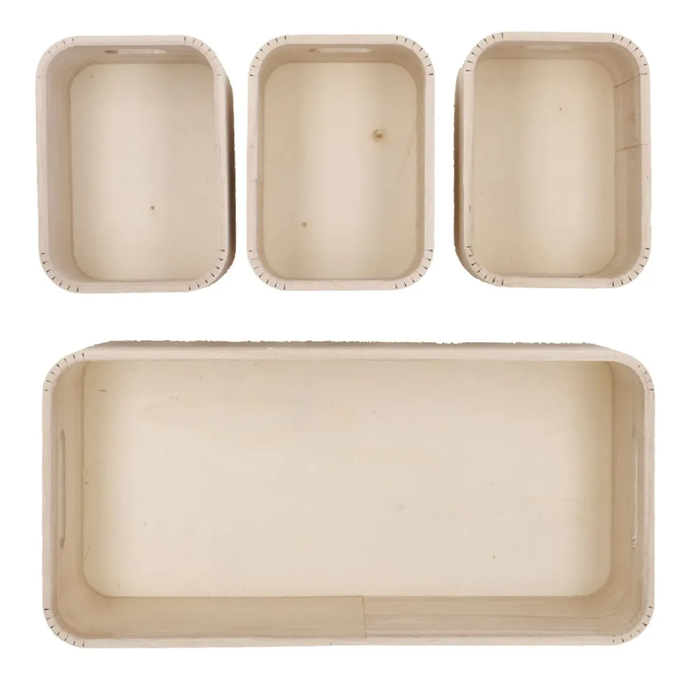 Fashion NANU-NANA 4er Set Kiste, Geriffelt/natur
