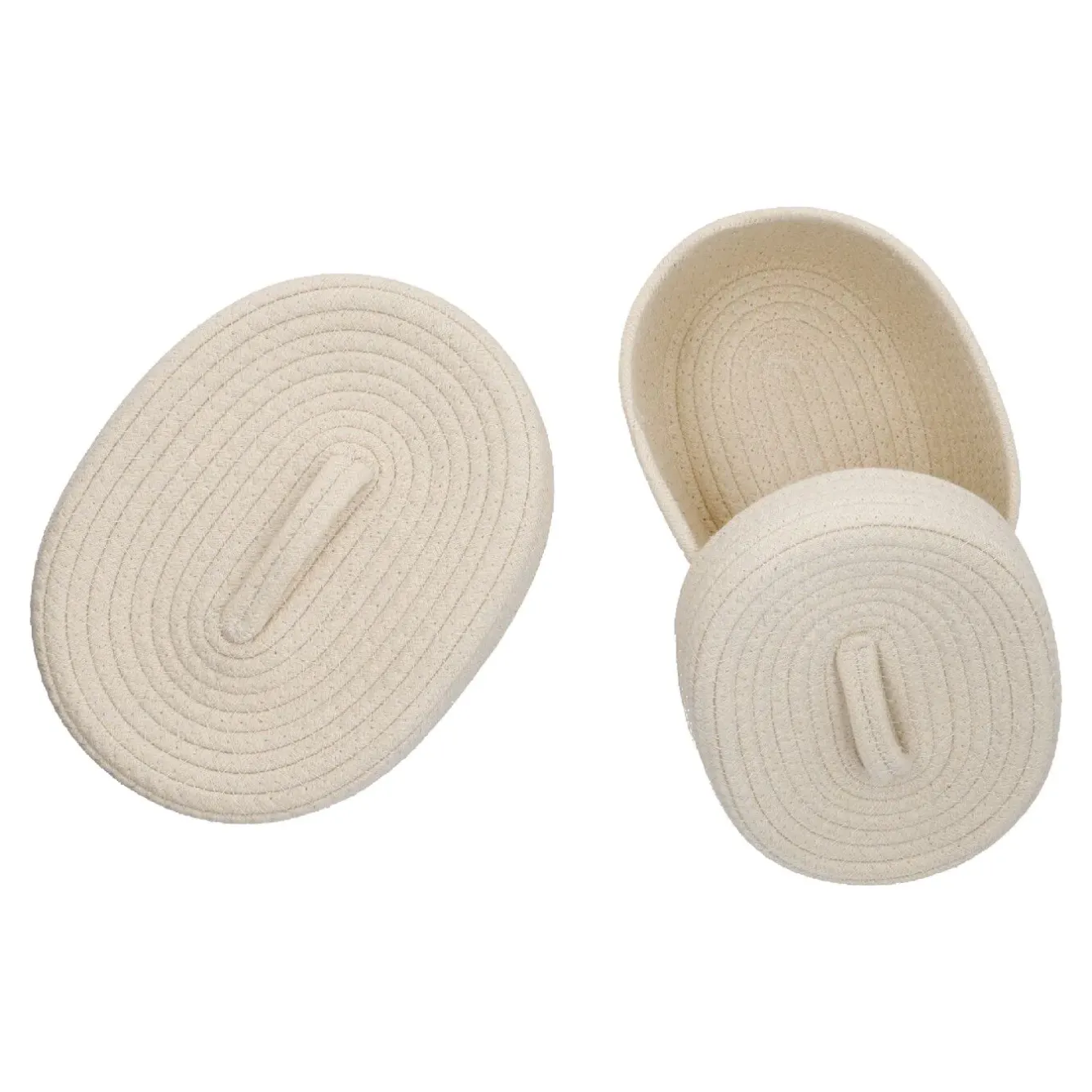 Hot NANU-NANA 2er Set Korb Mit Deckel, Oval/weiß
