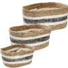 Fashion NANU-NANA 3er Set Korb Natur, Eckig/natur/grau/weiß