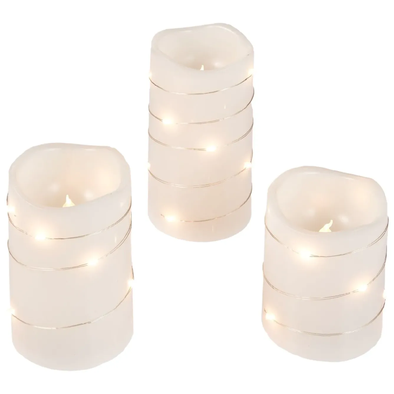 Best NANU-NANA 3er Set LED-Kerze Mit LED-Draht