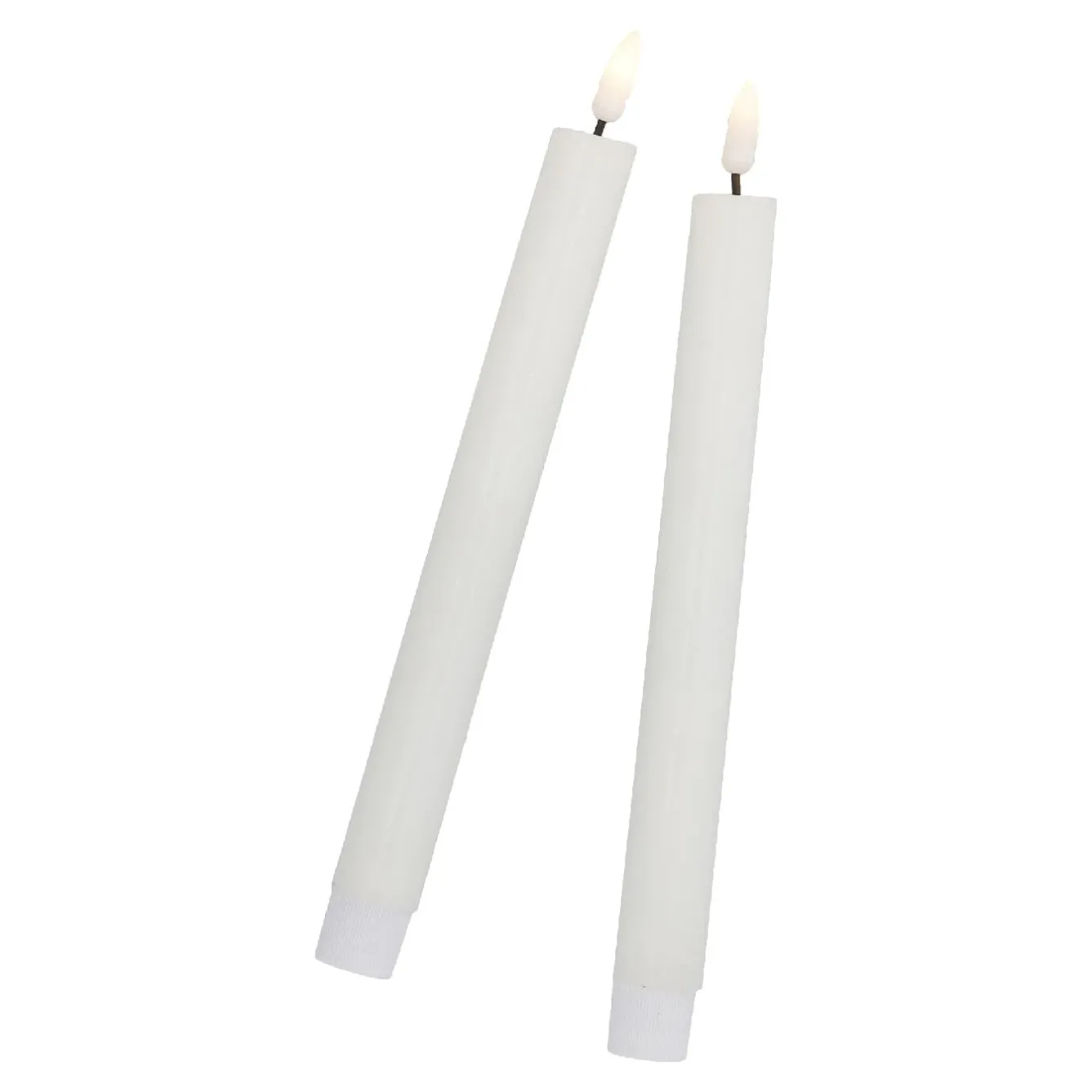 Discount NANU-NANA 2er Set LED-Stabkerze Rustik, Hellcreme, 24.5 Cm