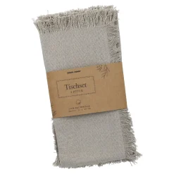 Hot NANU-NANA 2er Set Platzset Fransen, Taupe, 33 X 48 Cm