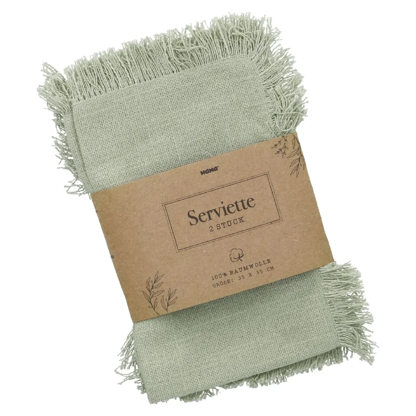 Best NANU-NANA 2er Set Serviette, Grün, 35 X 35 Cm