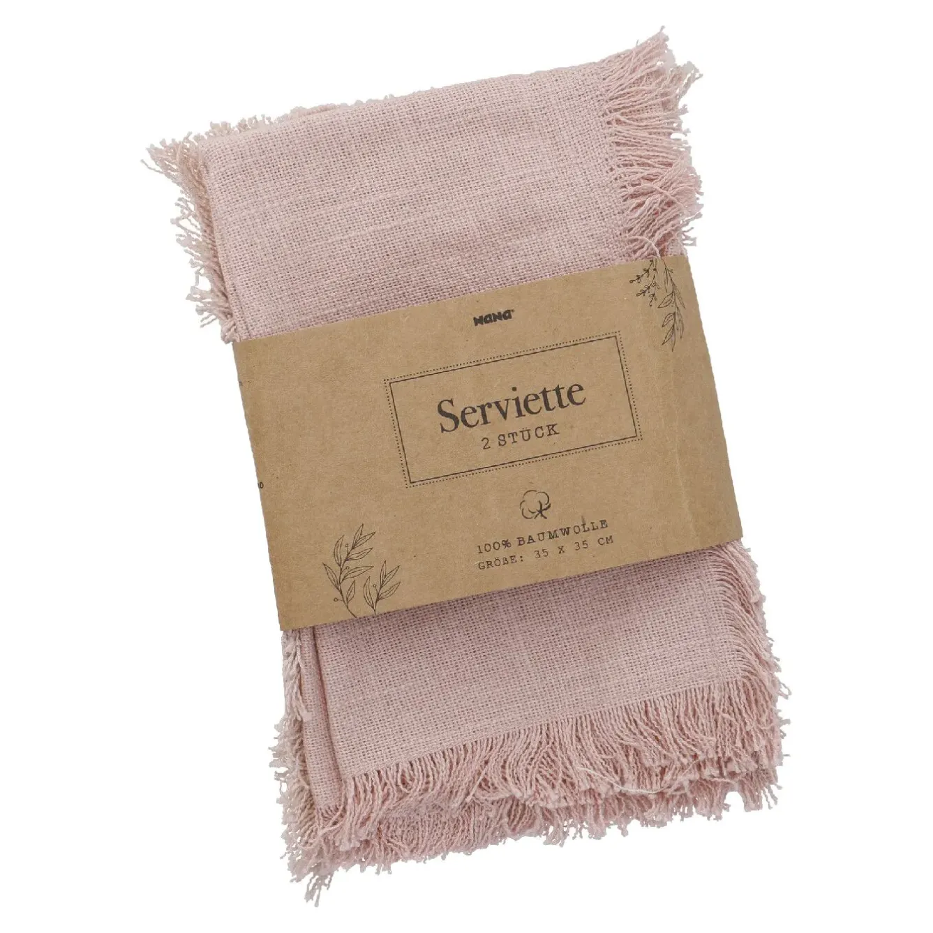New NANU-NANA 2er Set Serviette, Rosa, 35 X 35 Cm