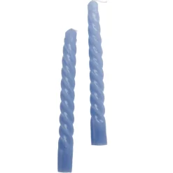 Discount NANU-NANA 2er Set Stabkerze, Gedreht, Grau/blau, 18 Cm